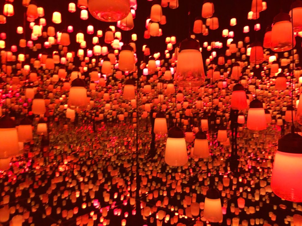 You can see about a hundred and more lanterns - all glowing in orange,