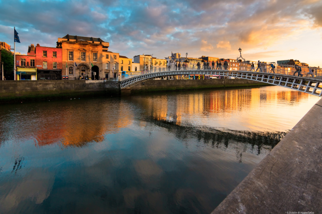 Dublin's iconic bridges and sunsets - a good city for Digital Nomads
