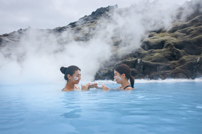 Two women in the Blue Lagoon at Iceland