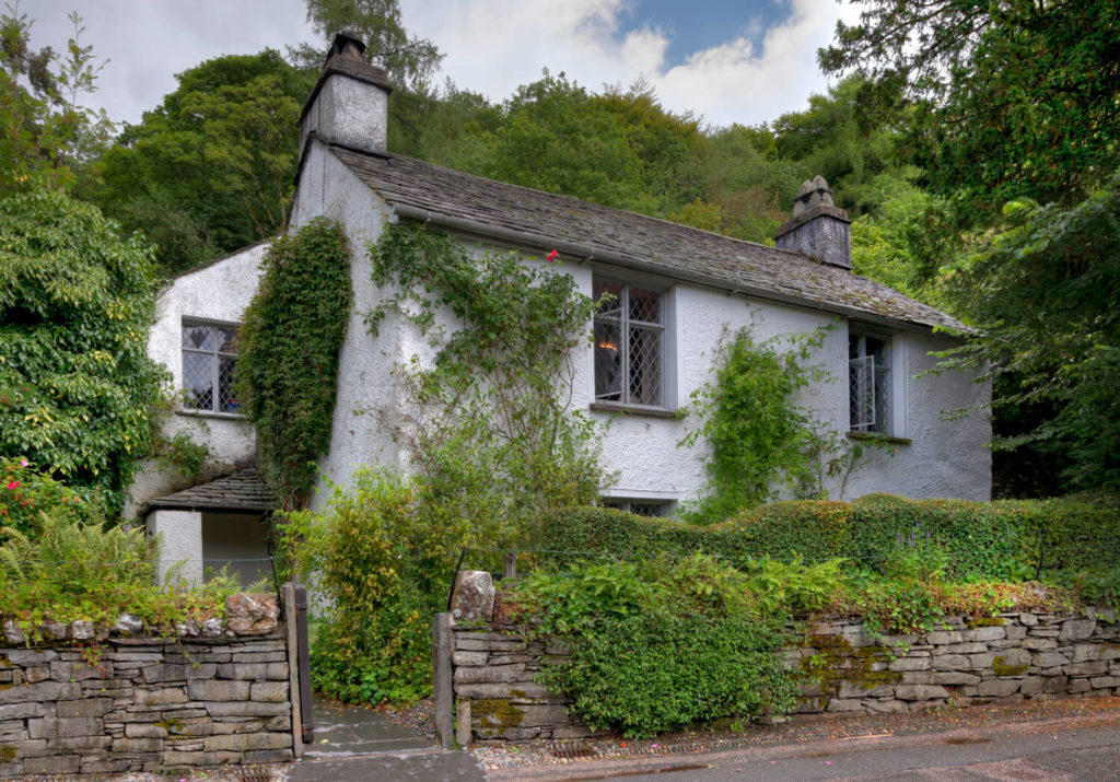 Dove Cottage and its surrounding gardens just outside of Grasmere