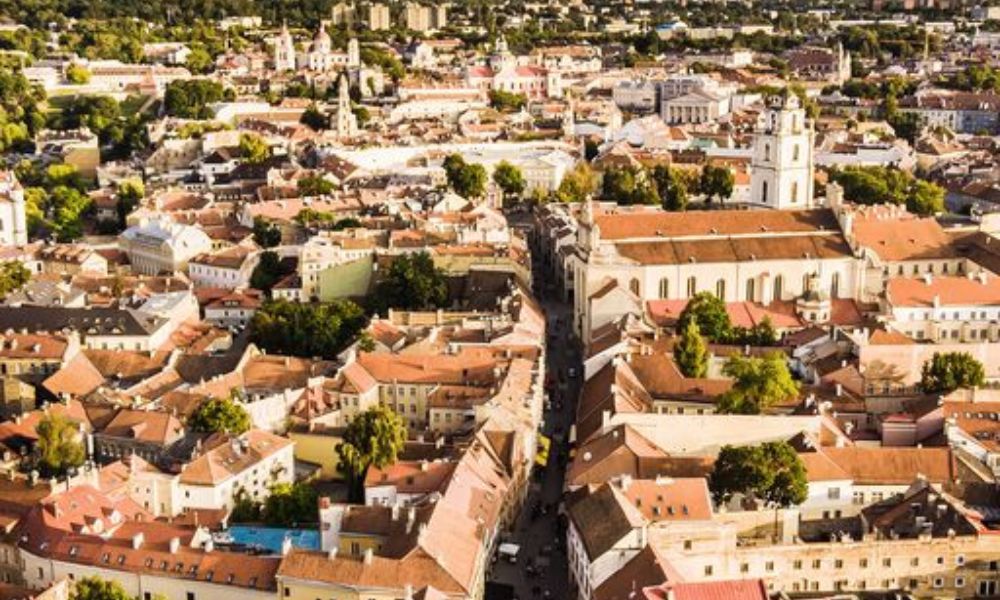 A panoramic view of Vilnius city