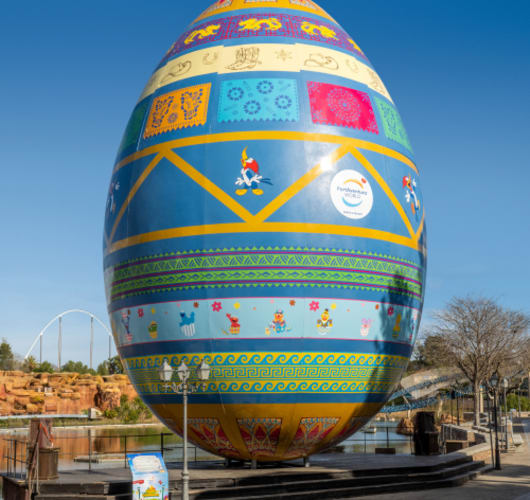 A huge Easter egg themed ride at PortAventura, Spain
